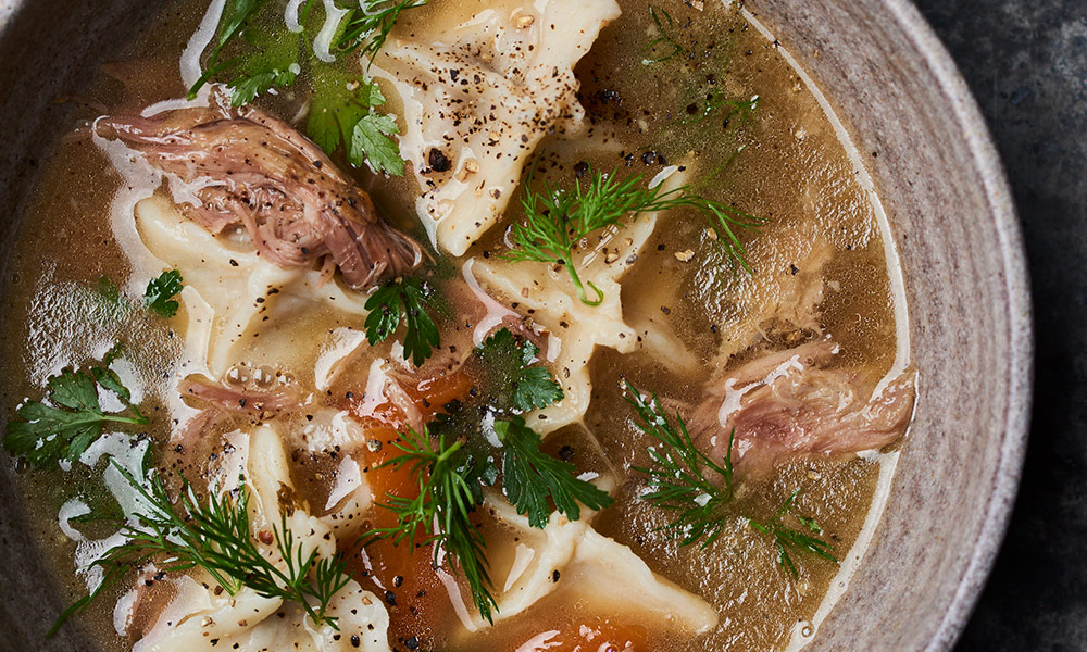 Goat dumplings in broth by Gizzi Erskine