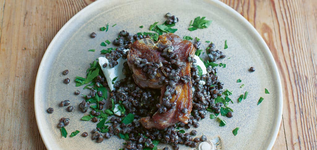 Kid Goat Meat, Lentil and Labneh Salad Recipe